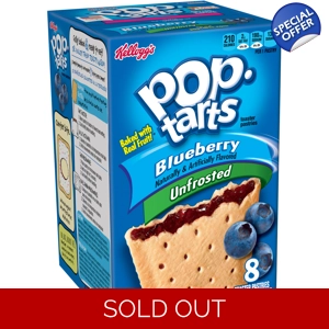 Kellogg's Unfrosted Blueberry Pop-Tarts x Box of 8 Pop Tarts